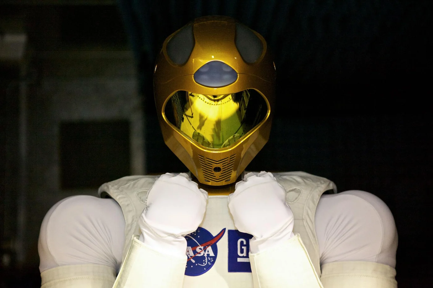 NASA’s Robonaut 2 inside an electromagnetic interference test chamber at Johnson Space Center.