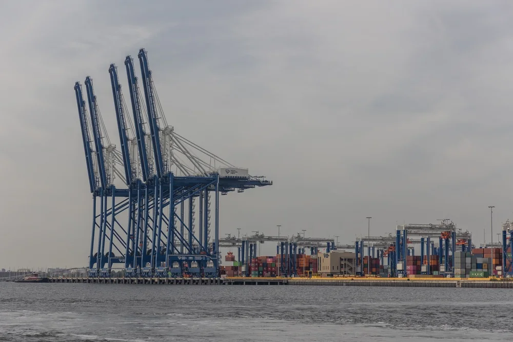 Container cranes at Hugh K. Leatherman Sr. Terminal in Charleston, South Carolina, September 27, 2022.